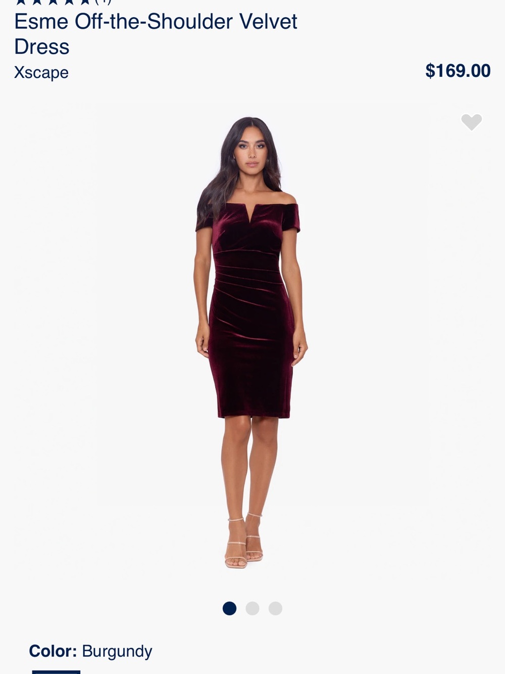Xscape Burgundy One-Shoulder Velvet Sheath Dress